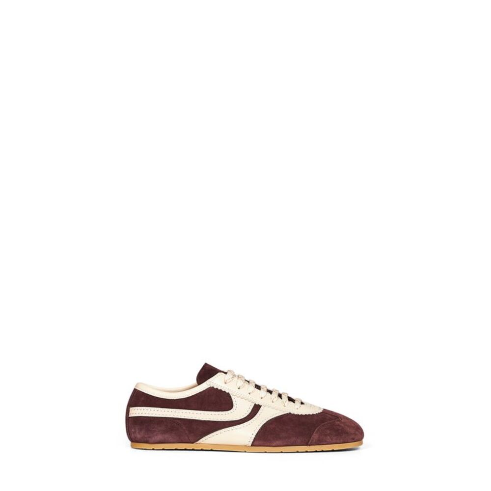 Dries Van Noten Men Dark Purple Suede Sneakers With Leather Details<Br/>